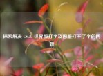 探索解决 CSGO 世界服打字及国服打不了字的问题