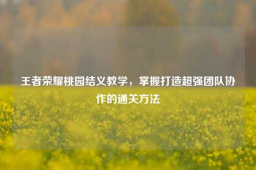 王者荣耀桃园结义教学,掌握打造超强团队协作的通关