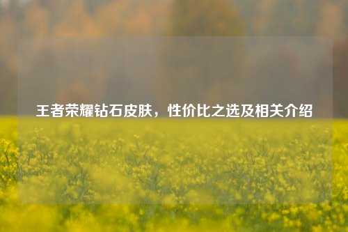 王者荣耀钻石皮肤,性价比之选及相关介绍