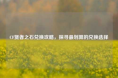 CF贤者之石兑换攻略,探寻最划算的兑换选择