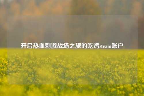 开启热血 战场之旅的吃鸡steam账户