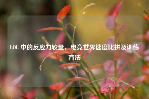 LOL 中的反应力较量,电竞世界速度比拼及训练
