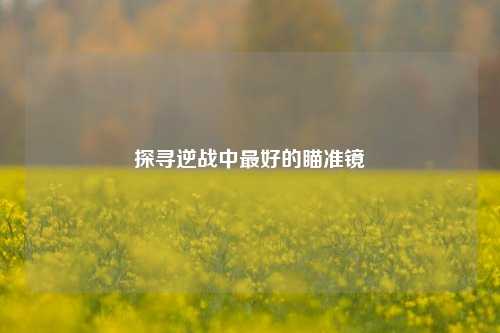 探寻逆战中更好的瞄准镜