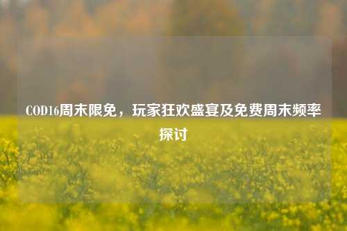 COD16周末限免,玩家狂欢盛宴及免费周末频率探讨