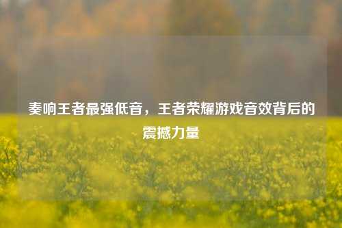 奏响王者最强低音,王者荣耀游戏音效背后的震撼力量