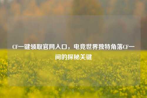 CF一键领取官网入口,电竞世界独特角落CF一间的探秘关键