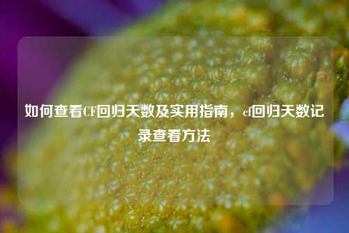 如何查看CF回归天数及实用指南,cf回归天数记录查看
