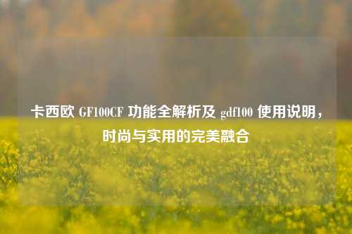 卡西欧 GF100CF 功能全解析及 gdf100 使用说明,时尚与实用的完美融合