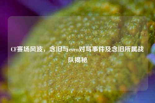 CF赛场风波,念旧与even对骂事件及念旧所属战队揭秘