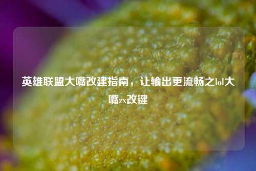 英雄联盟大嘴改建指南,让输出更流畅之lol大嘴zx改键