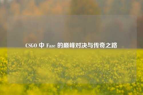 CSGO 中 Faze 的巅峰对决与传奇之路