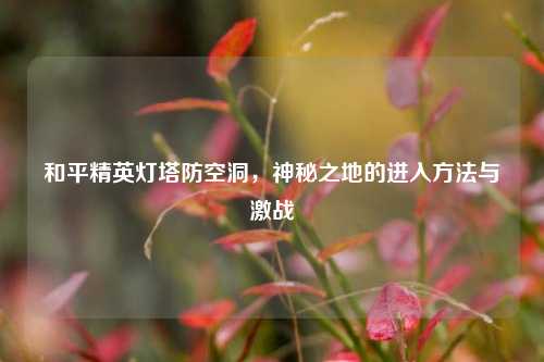 和平精英灯塔防空洞,神秘之地的进入 与激战