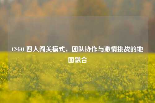 CSGO 四人闯关模式,团队协作与 挑战的地图融合