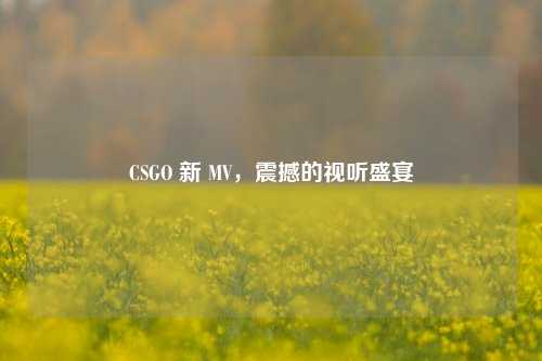CSGO 新 MV,震撼的视听盛宴