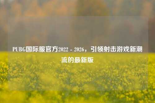 PUBG国际服官方2022 - 2026,引领射击游戏新潮流的最新版