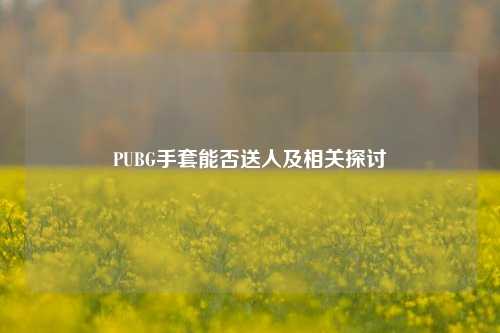 PUBG手套能否送人及相关探讨