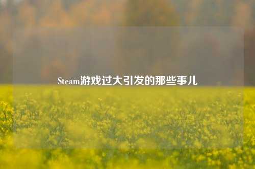Steam游戏过大引发的那些事儿