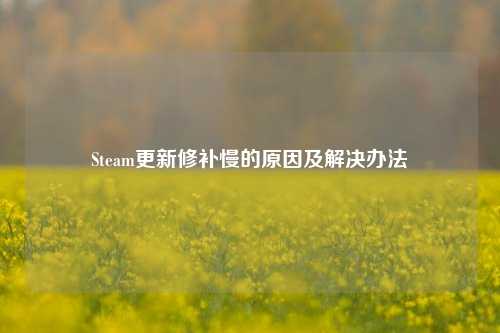 Steam更新修补慢的原因及解决办法
