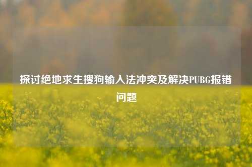 探讨绝地求生搜狗输入法冲突及解决PUBG报错问题