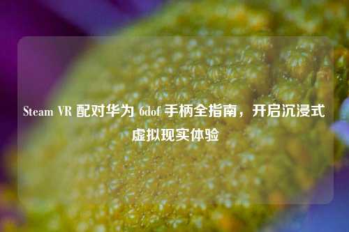 Steam VR 配对华为 6dof 手柄全指南,开启沉浸式虚拟现实体验