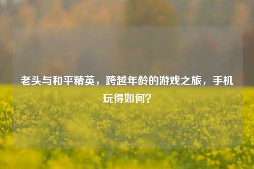 老头与和平精英,跨越年龄的游戏之旅,手机玩得如何?