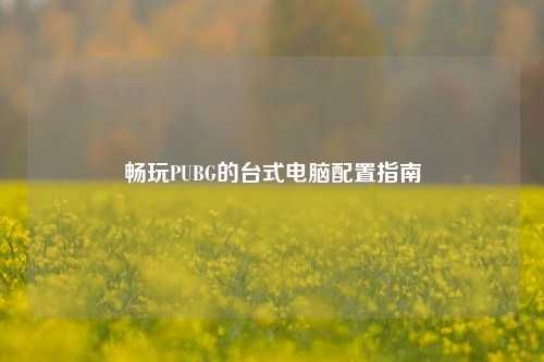 畅玩PUBG的台式电脑配置指南