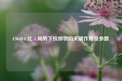 CSGO 4 比 3 局势下投掷物的关键作用及参数